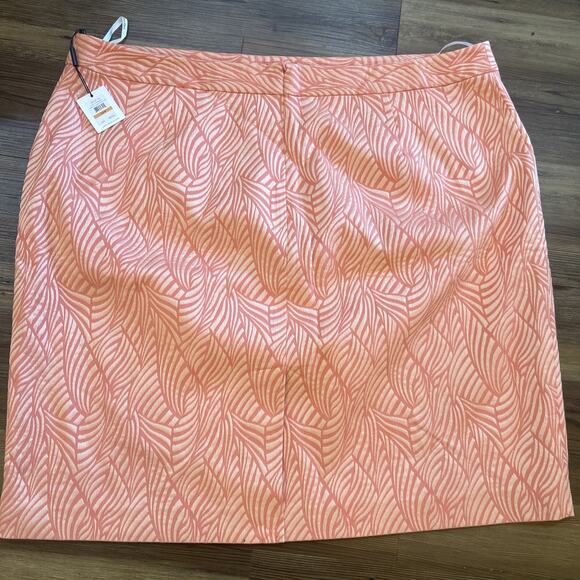 NWT Calvin Klein Women’s Plus 24W Pencil‎ Skirt Peach Fan Embroidered Design - Picture 13 of 15